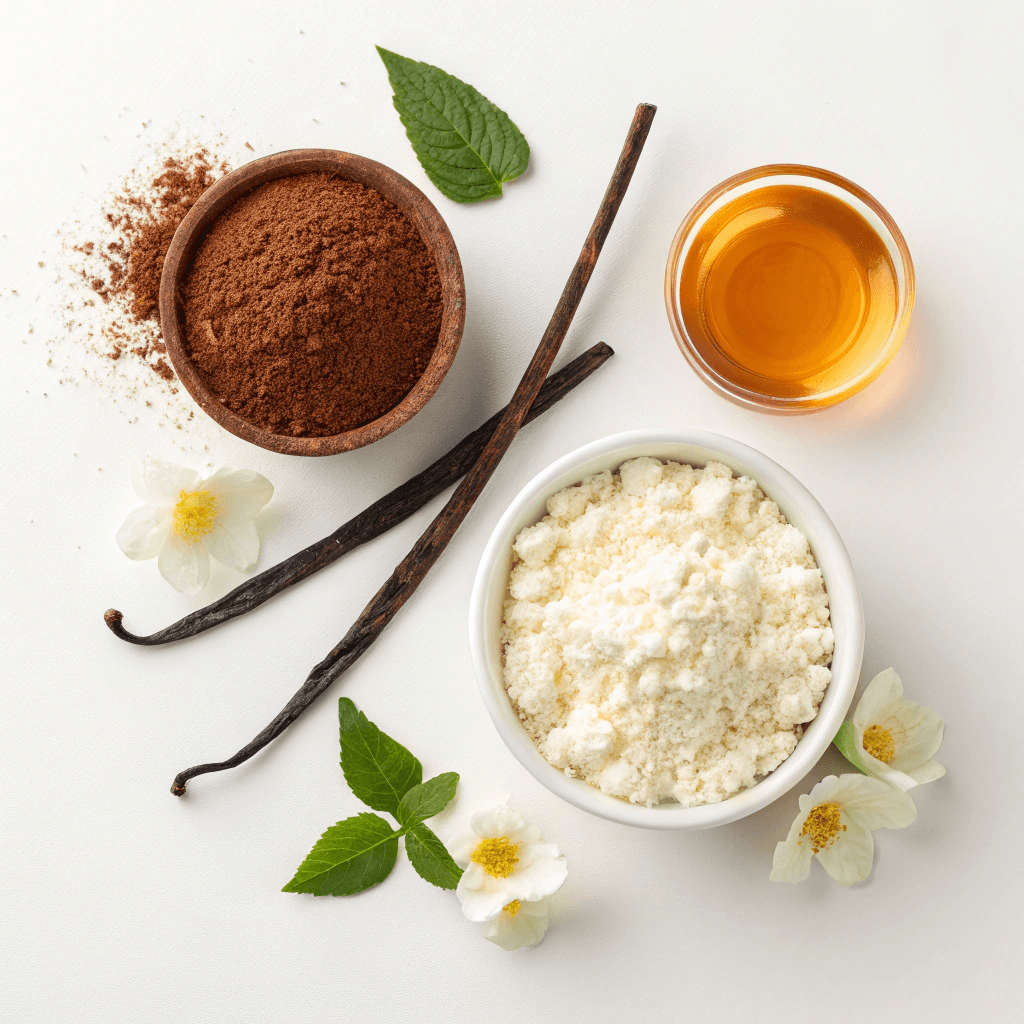 Easy Cottage Cheese Chocolate Mousse Recipe With 4-Ingredient 5 Ingredients for cottage cheese chocolate mousse recipe featuring cottage cheese, cocoa powder, honey, and vanilla extract