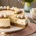 Best No-Bake Easter Cheesecake Everyone Will Rave About 6 No-bake Easter cheesecake topped with crushed candy eggs and coconut, perfect for your holiday celebrations