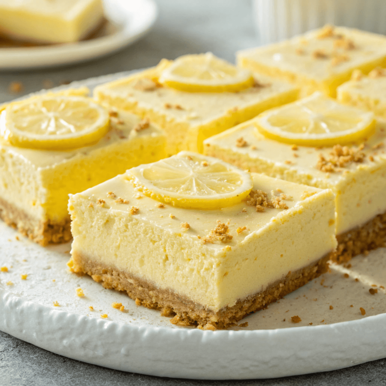 Best No Bake Lemon Cream Cheese Bars Recipe (Quick & Zesty) 4 No bake lemon cream cheese bars recipe with a creamy filling and graham cracker crust