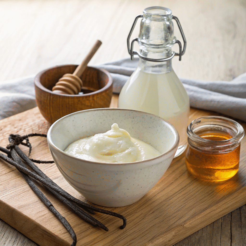 Easy Vanilla Greek Yogurt : 3-Ingredient No Bake Snack 5 Ingredients for vanilla greek yogurt including Greek yogurt, vanilla extract, and honey